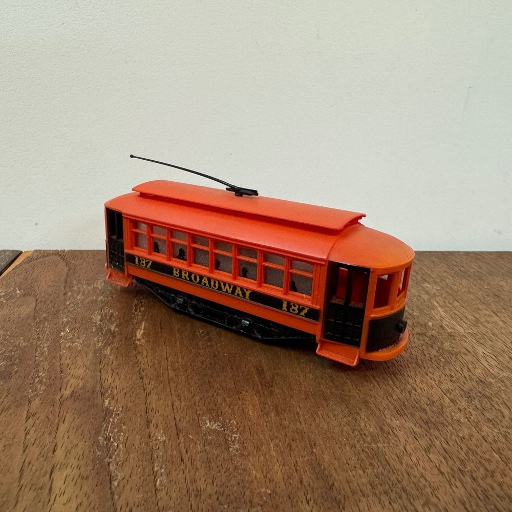 Vintage Broadway‎ 187 Orange Electric Trolley Toy Vehicle Collectible Decor